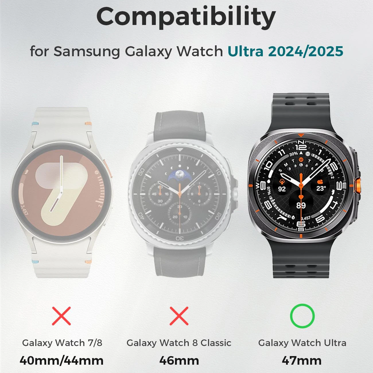 Para samsung galaxy watch ultra 2025 caso liga acessórios quadro duro caixa de metal para samsung galaxy watch 7 ultra 47mm