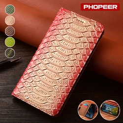 Genuine Leather Case For Samsung Galaxy S24 S23 S22 S21 S20 FE S10 S9 Plus Note 20 Ultra Smartphone Wallet Crocodile Scale Cover
