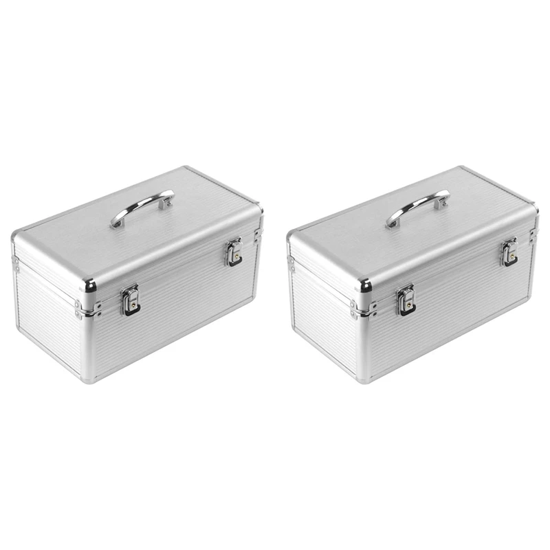 

2X Aluminum And Eva Hard Drive Protective Case 8X3.5 Inch And 6X2.5 Inch Slots For Hard Drive Classification And Storage