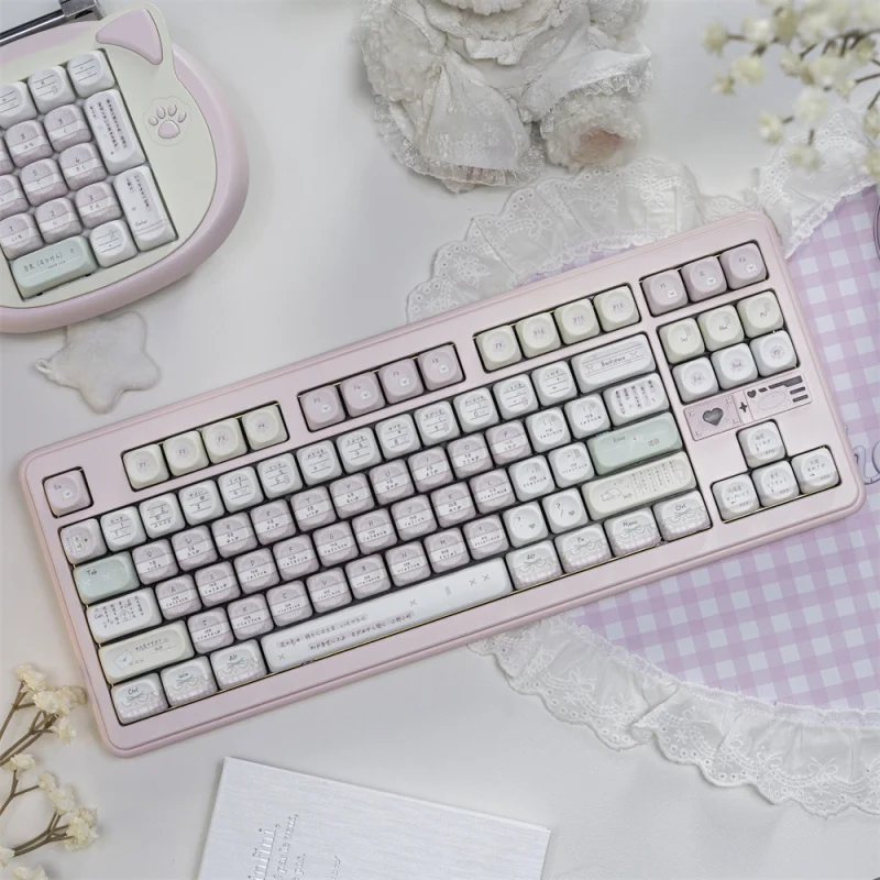 Tokyo Log Theme Keycaps Set,132 Keys MOA Custom PBT Key Cap For MX Swithes Mechanical Keyboards 60% 75%