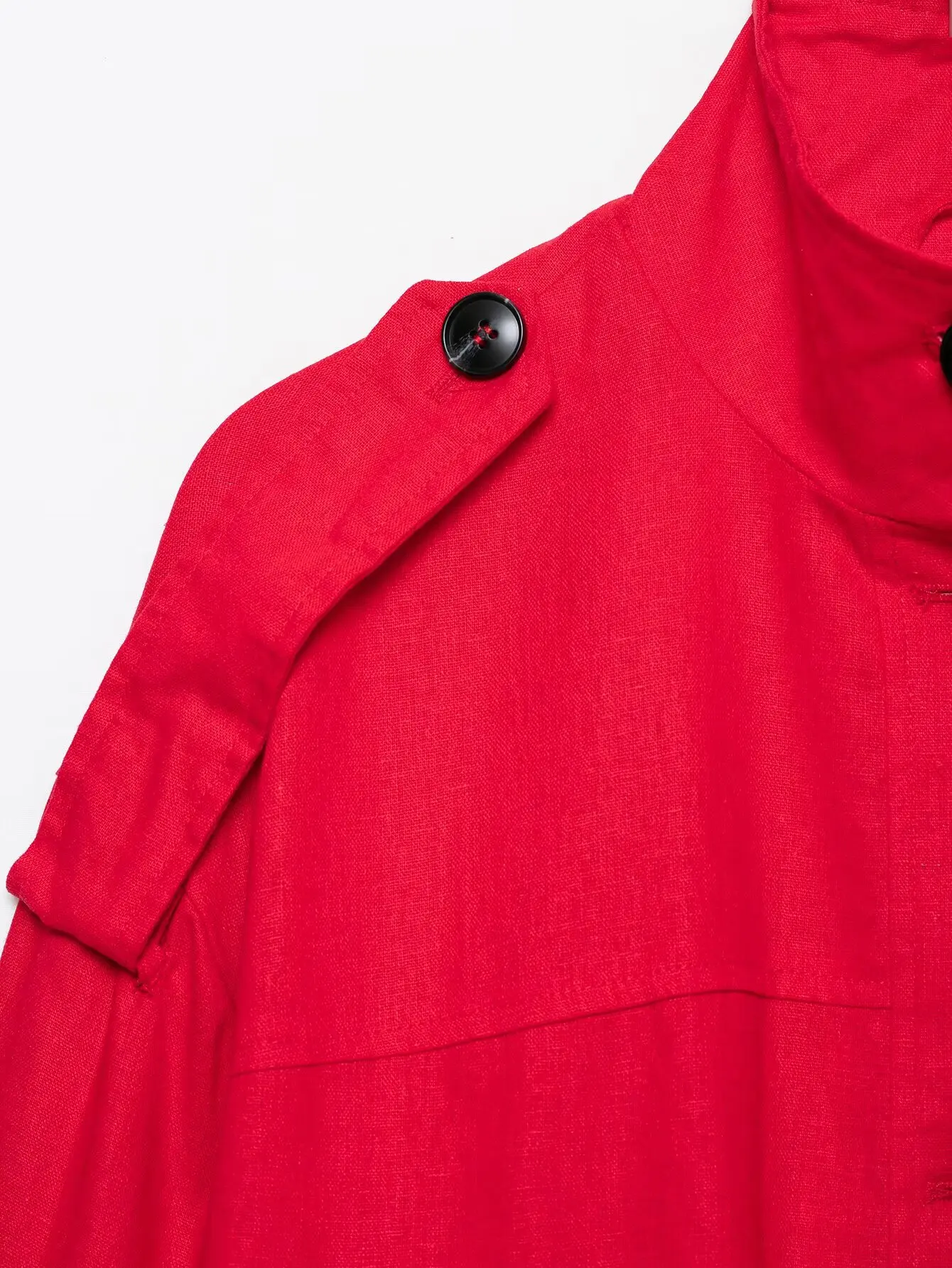 HH Damen Elegante Kurze Utility-Jacke Stehkragen Knopfdetail Oberbekleidung Frühling Herbst Business Casual & Büro Festliche Kleidung – Detail 4