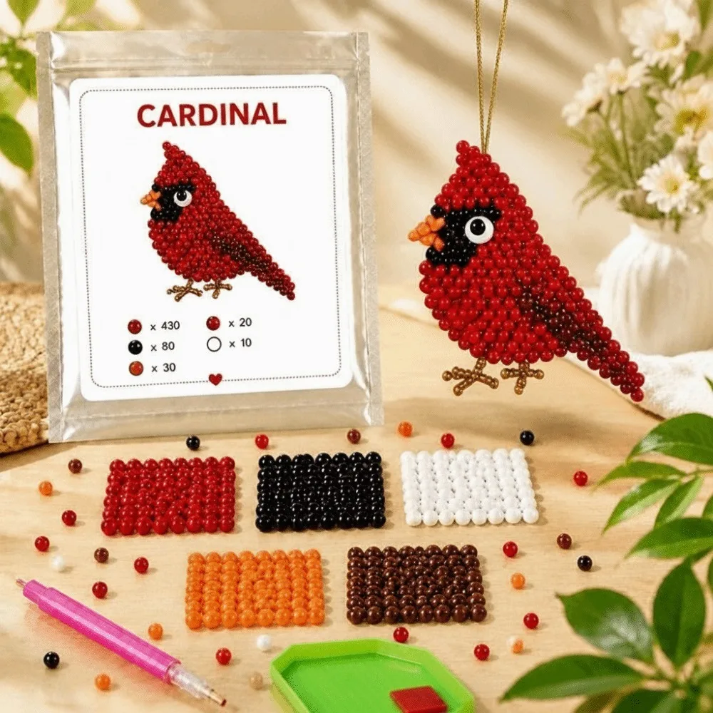 

Tiny Beads 3D Beaded Animal Kit Animal Shape Cute Design Handmade Bead Art Kit Creative Craft DIY Bead Craft Kit Gift Giving