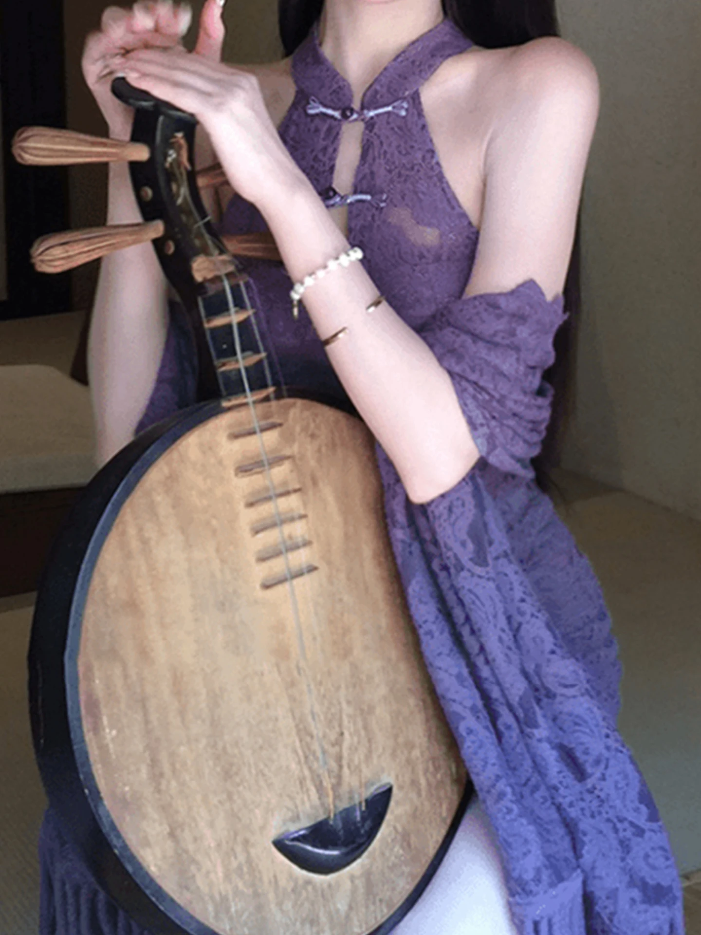 

Комплект XZY Xinzhengyan: фиолетовая кружевная облегающая юбка и кардиган с открытыми плечами для полных женщин, осенний универсальный вариант для повседневной носки, полиэстер