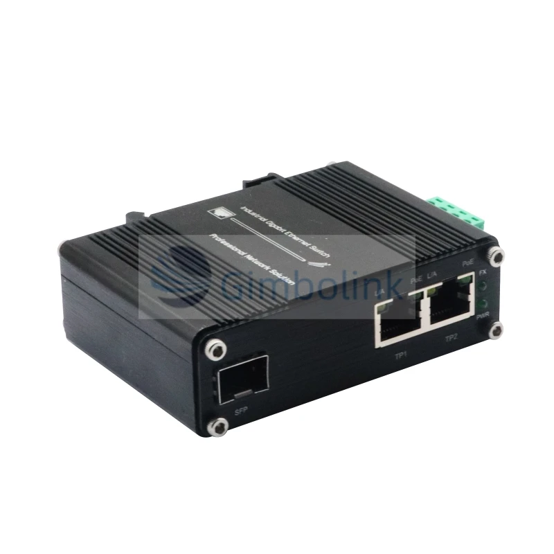 Vendita al dettaglio Mini 2 porte 10/100/1000M PoE + 1 porta 100/1000M SFP industriale Gigabit 60W fibra PoE convertitore multimediale apparecchiature ottiche
