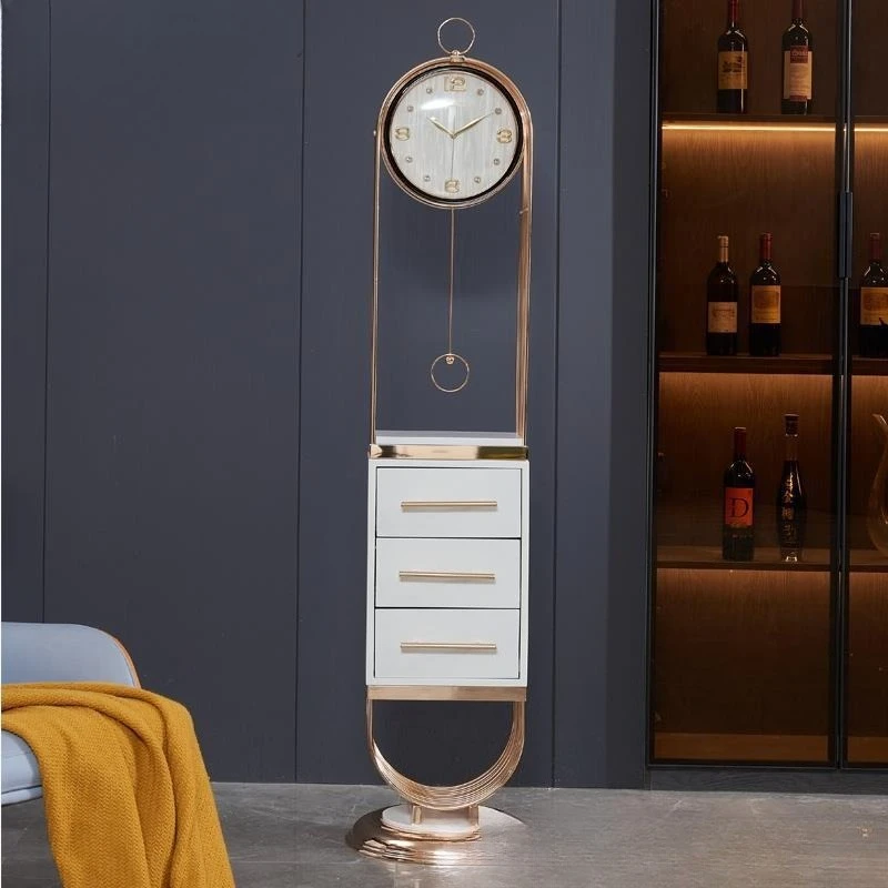 Metal floor clock, personalized large desk clock, creative and simple pendulum clock