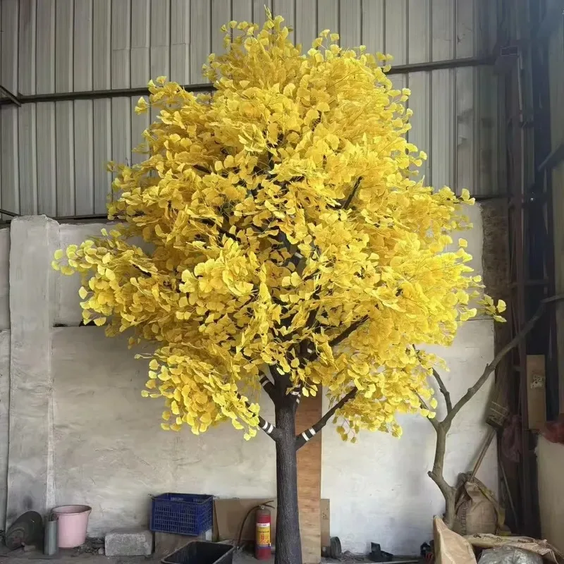 Large Artificial Ginkgo Tree Bonsai for Outdoor Hotel Wedding Decoration Fake Plant