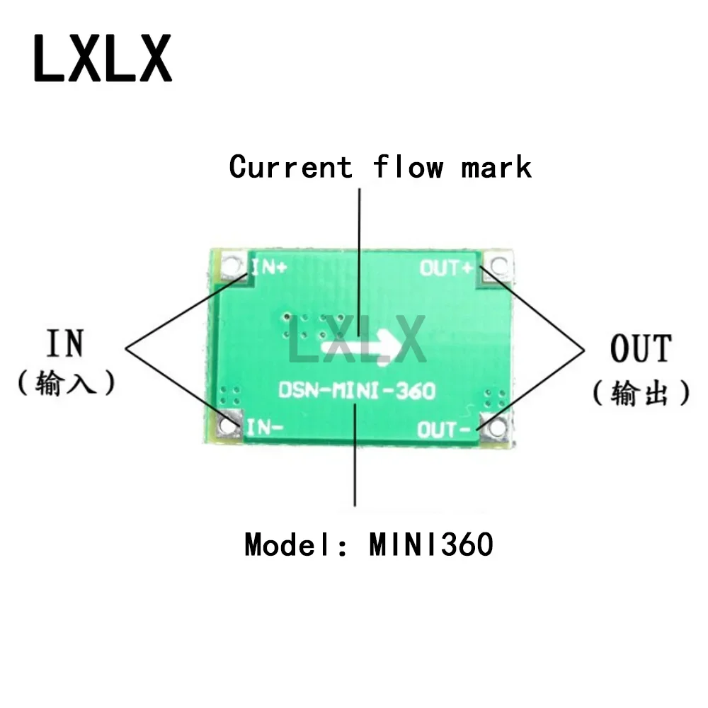 電動ステップダウンモジュールmini360,5-100個,DC,超小型,車の電力供給,lm2596