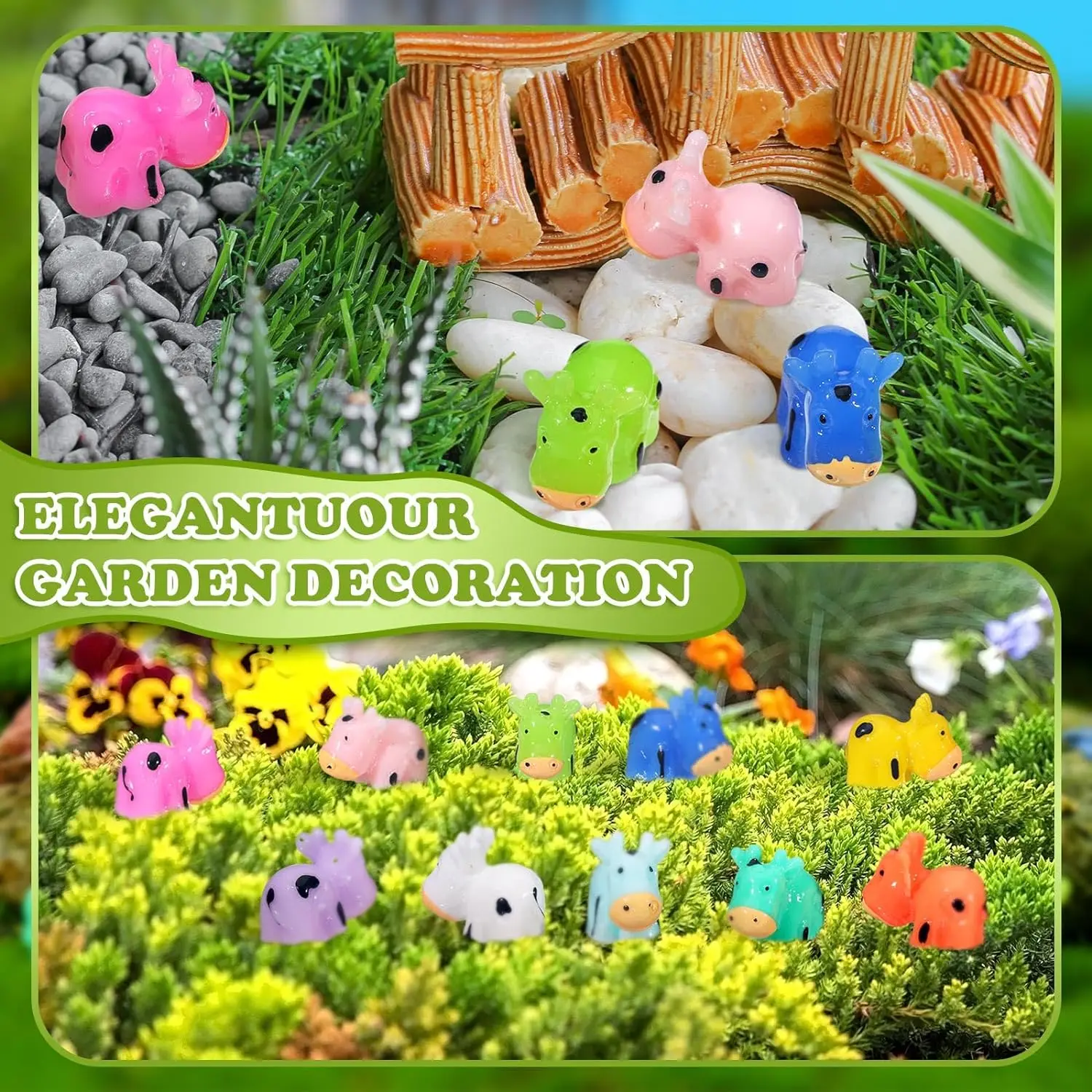 10/20pc Mini Cow Figurines Mini Resin Cow Miniature Animals Figurines for Miniature Garden Landscape Dollhouse Decor DIY Crafts image 4