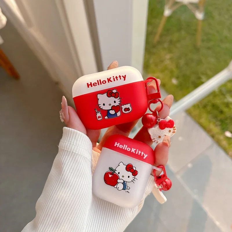 لطيف الكرتون سانريو مرحبا كيتي حقيبة سماعة الاذن ل AirPods 4 1 2 3 برو 2021 سماعة لاسلكية تعمل بالبلوتوث سماعة لينة بولي TPU الغطاء الواقي #2