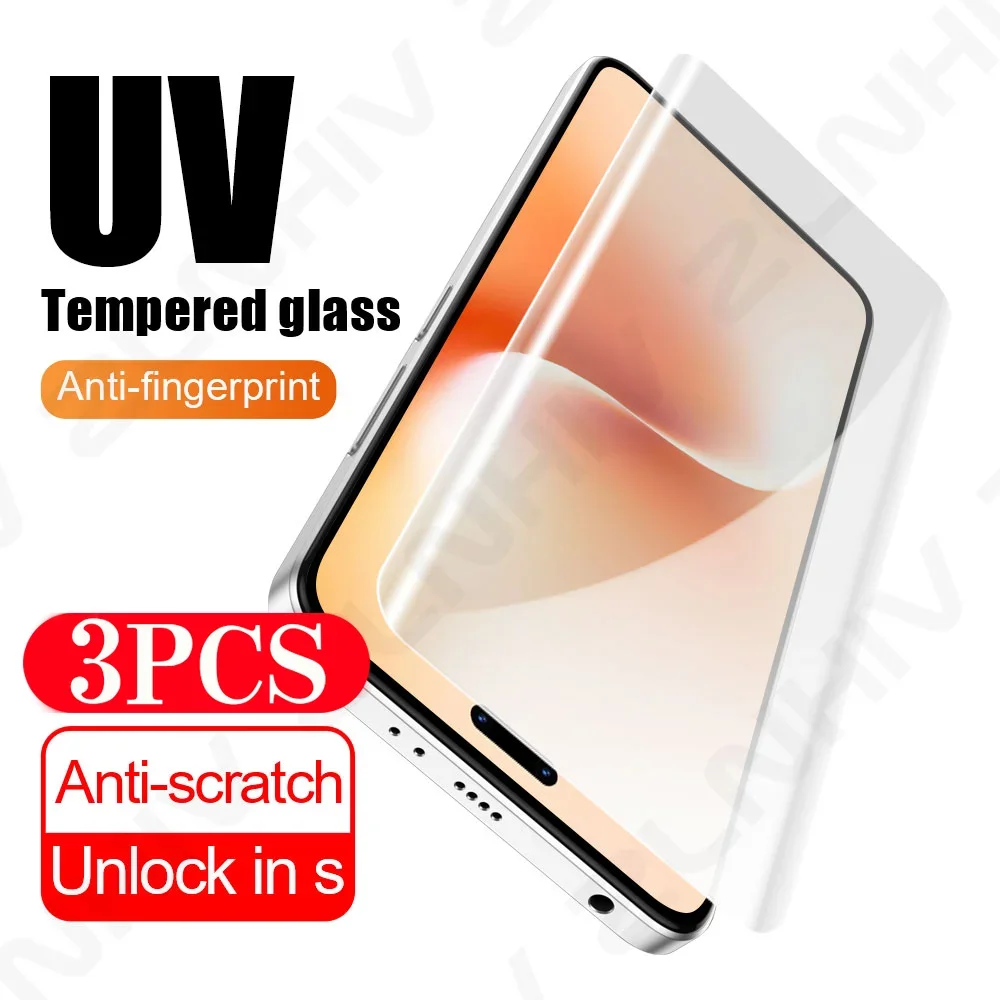 3Pcs full cover UV tempered glass protective film for Honor Magic 7 6 5 4 phone screen protector 200 100 90 80 70 X60 X50 40 Pro