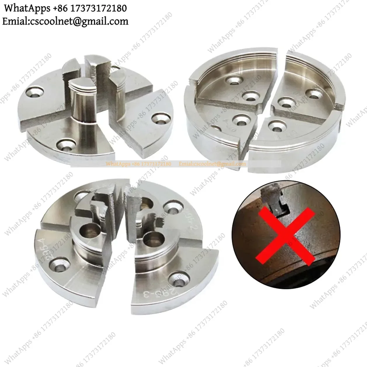 Chrome Plated Step Round Pin Jaw Set Woodworking Turning for 100mm 4-Jaw Wood Lathe