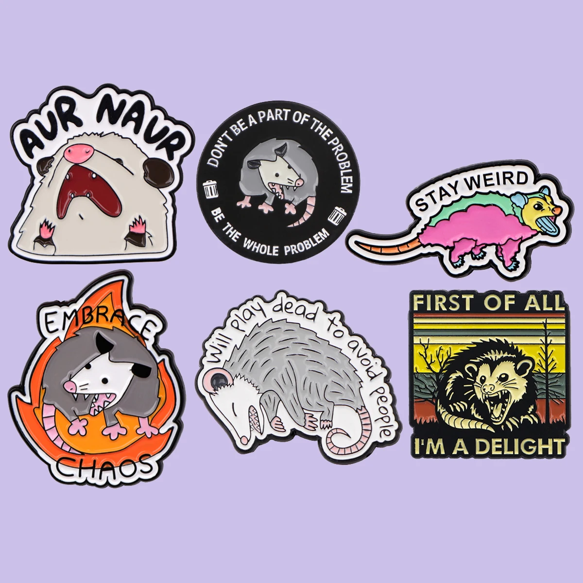 

Opossum Quotation Enamel Pin Animals Lapel Pins For Clothing Badges On Backpack Fashion Jewelry Accessories Gifts For Friends