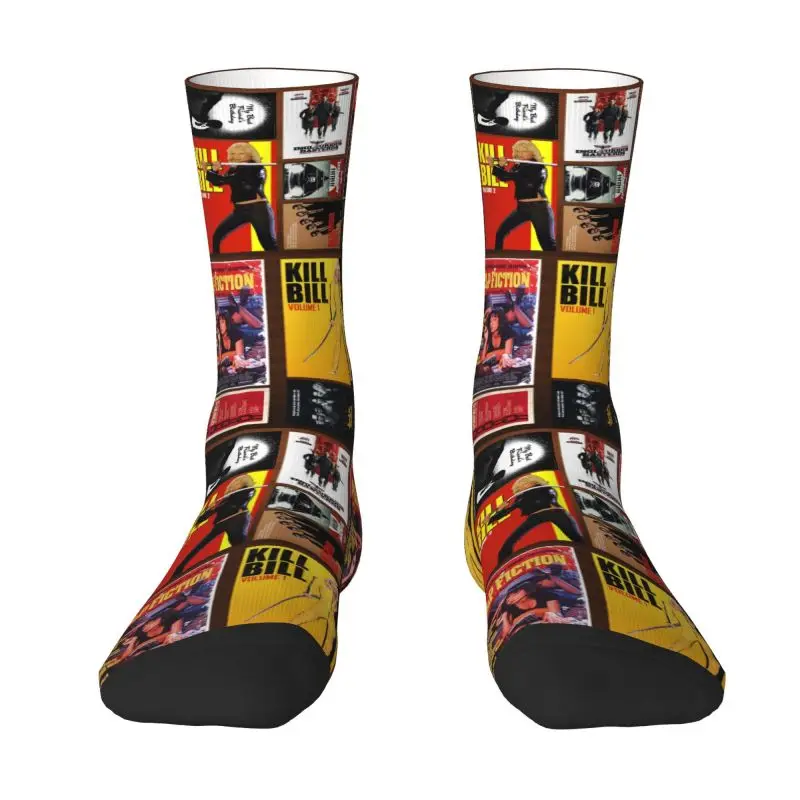 Quentin Tarantino Movie Collage Socks for Women Men Stretch Summer Autumn Winter Pulp Fiction Kill Bill Crew Socks