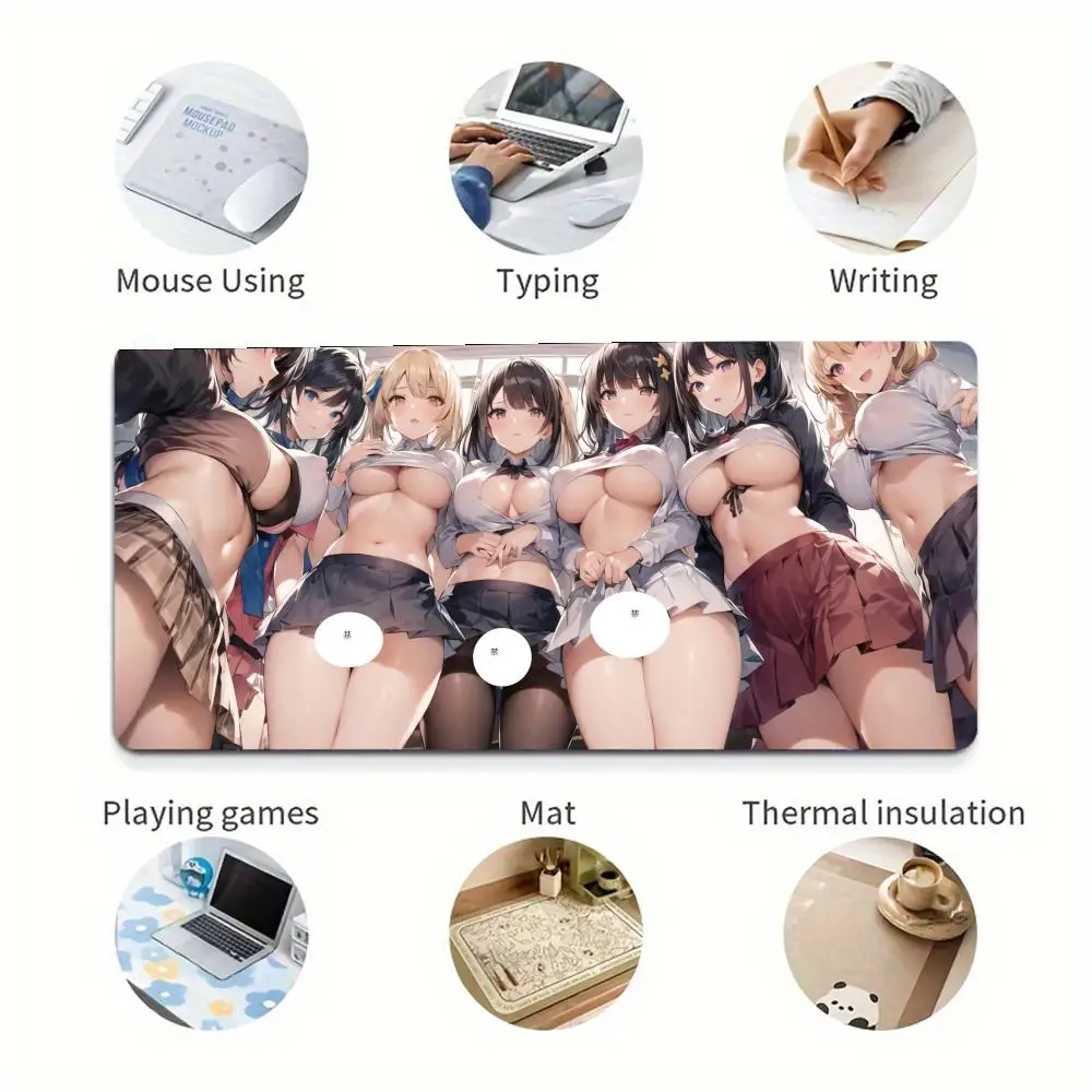 الجنس kawaii فتاة ماوس الوسادة XXL سطح المكتب لوحة المفاتيح الجدول منصات لعبة المضادة للانزلاق حصيرة مكتبية ملحقات الكمبيوتر لوحة ماوس طويلة Playmat #6