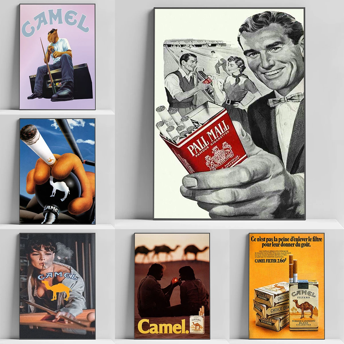 

Abstract Wall Art Vintage Camel Cigarettes Posters Wall Home Living Room Bedroom Bar Aesthetic Decoration