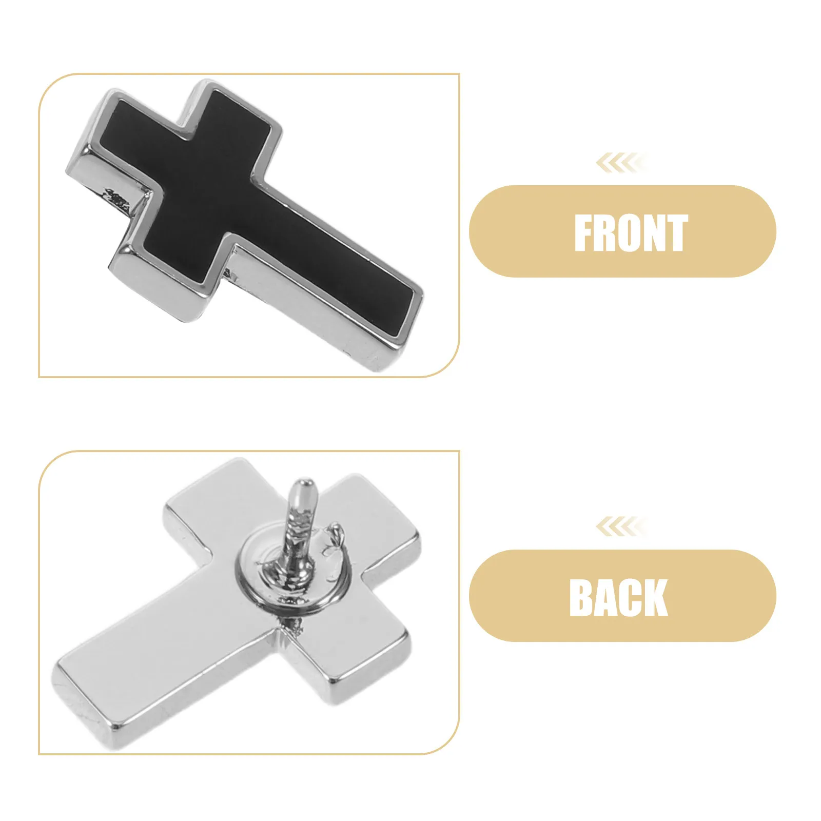 Copper Cross Brooch Pin Stylish Unisex Crucifix Pin for Suit Coat Scarf Religious Gift Communion Confirmation Baptism Silver
