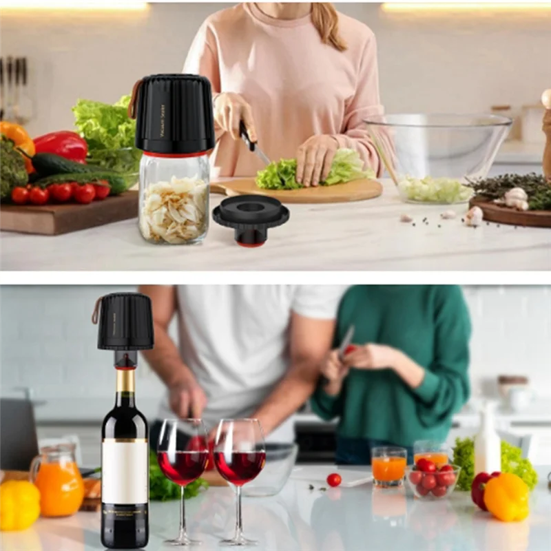 

A59Z-Электрический вакуумный упаковщик для банок Mason для вакуумных пакетов, открывалки для консервных банок, крышек для банок Mason с широким горлышком и обычным горлышком для хранения продуктов