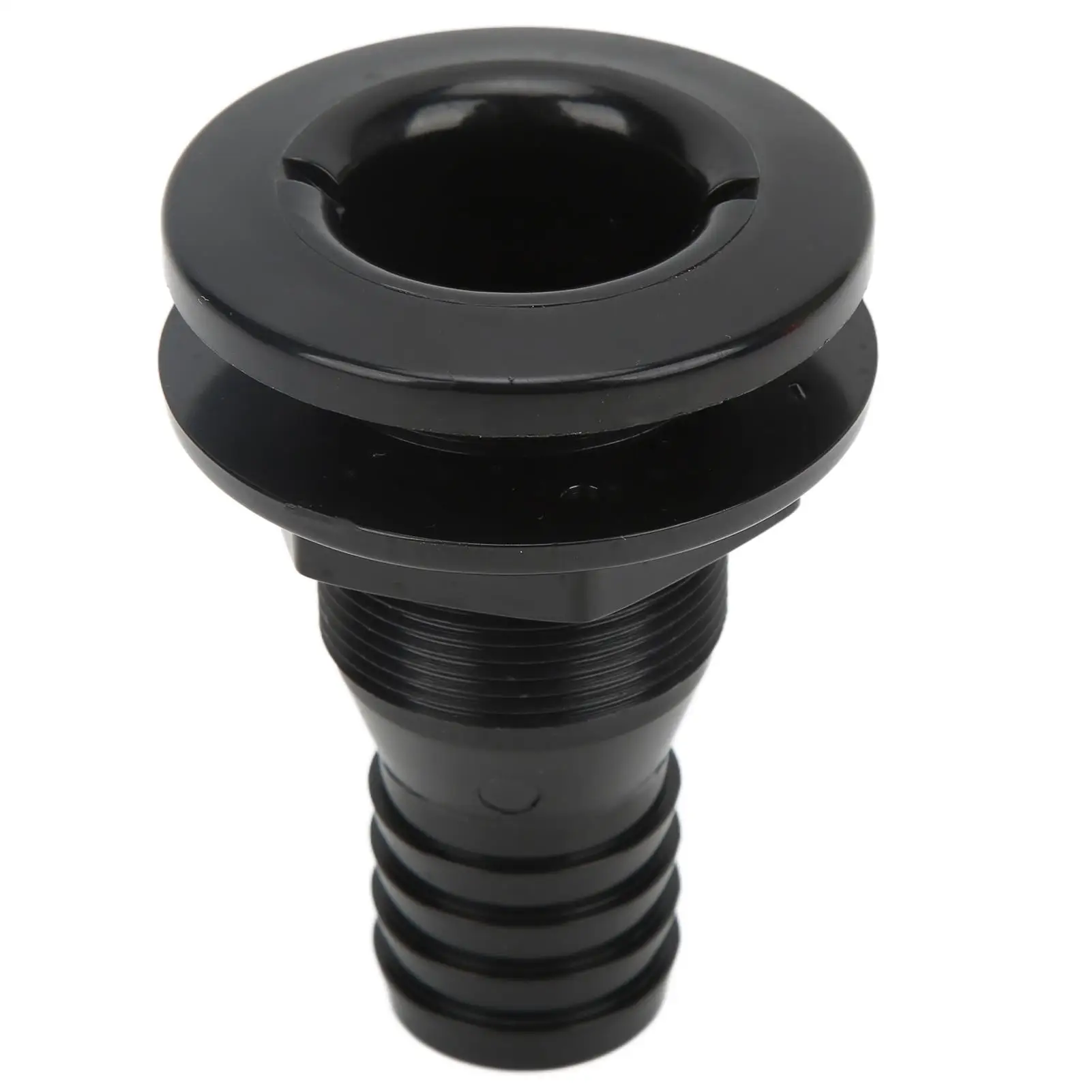 Durable 1-1/4 Black Plastic Boat Hose Thru Hull Fitting - Standard Pivotal Connector for onboard Plumbing System