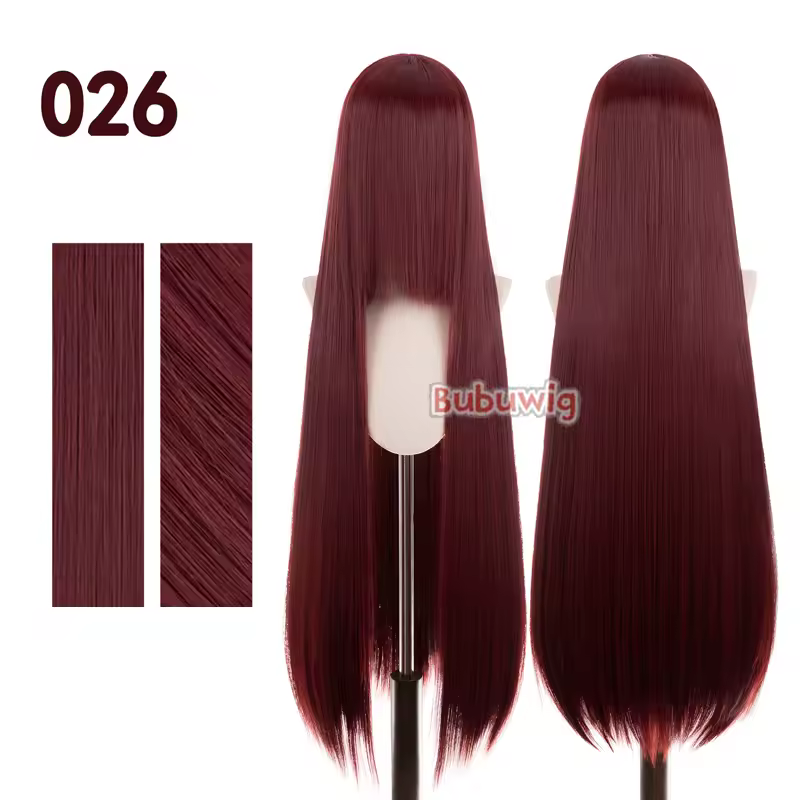 Bubuwig Synthetic Hair 100cm Long Straight Pure Color Cosplay Wigs Over 100 Colors Black White Red Blue Brown Wig Heat Resistant - Image 89