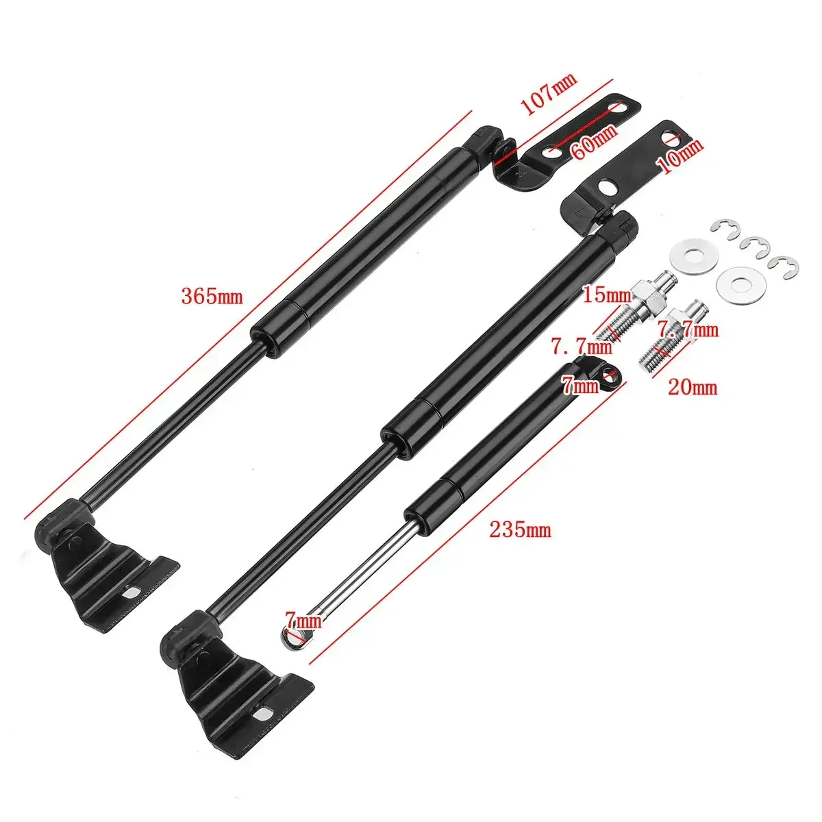 3pcs Front Bonnet Tailgate Gas Lift Support Struts For Toyota Hilux Vigo SR5 2005 2006 2007 2008 2009 2010 2011 2012 2013 2014