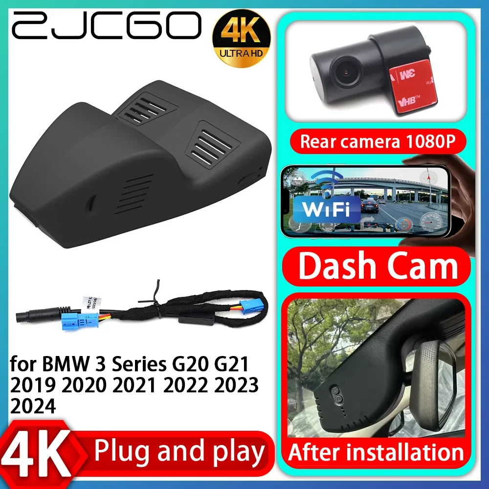 

ZJCGO UHD 4K 2160P Plug and Play DVR Dash Cam UHD Video Recorder for BMW 3 Series G20 G21 2019 2020 2021 2022 2023 2024