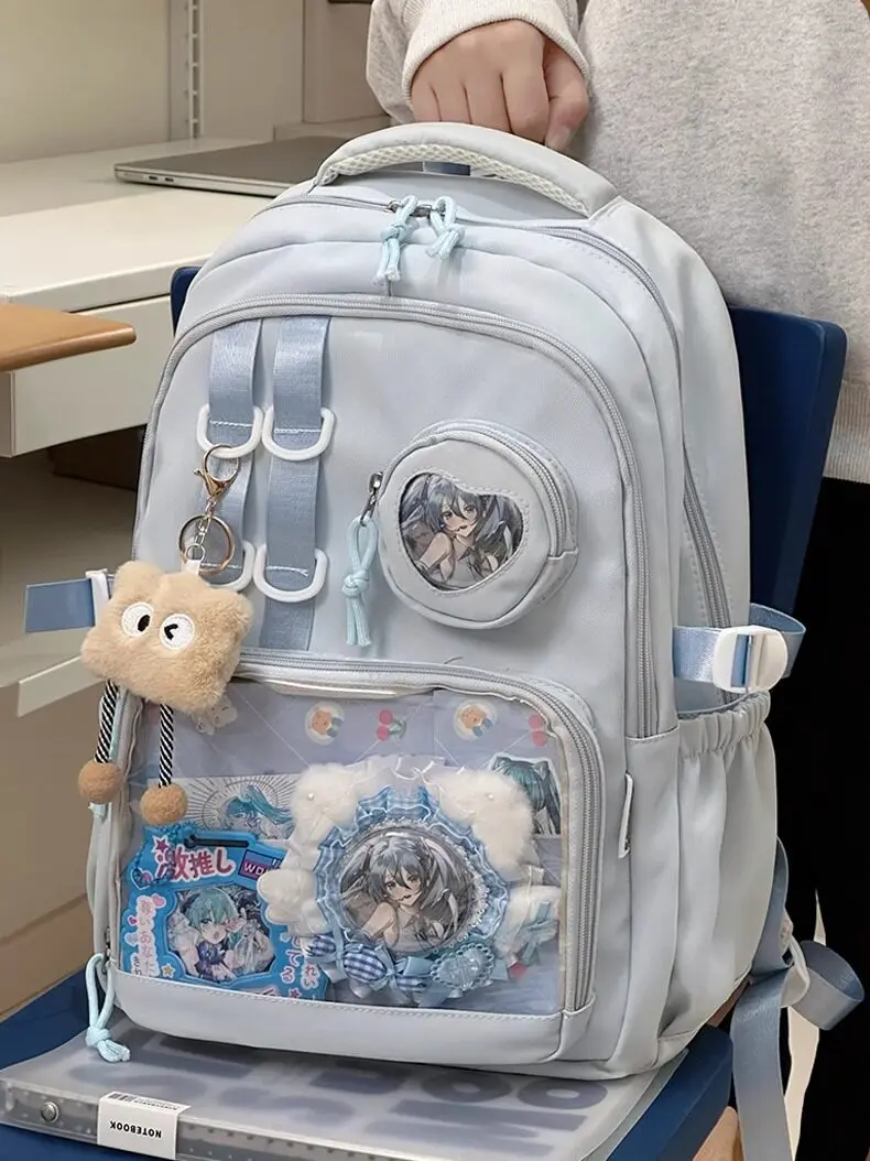 

Двухмерный рюкзак в стиле Wind Big Appetite Lta для девочек средней школы, колледжа, а также для малышей (стиль JK Valley)