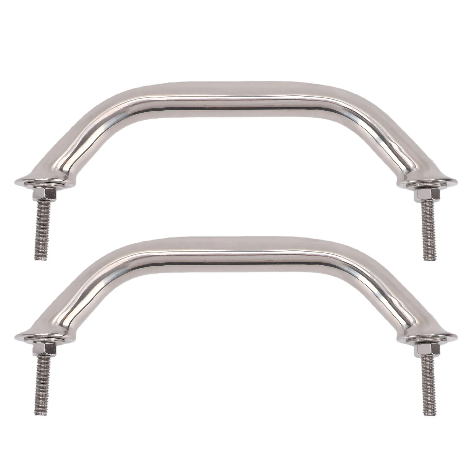

2PCS Marine Grab Handles 8 Inch Heavy Duty Stainless Steel Boat Grab Handle Handrail with Flange and Nut for Yatch