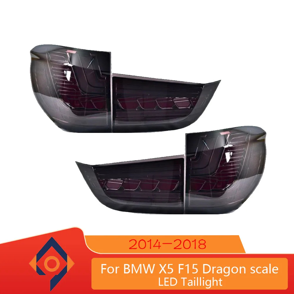 

Светодиодные задние фонари в стиле «драконья чешуя» для BMW X5 F15 X5M F85 2014-2018, противотуманные фары, дневные ходовые огни, стоп-сигналы, указатели поворота, установка Plug and Play.