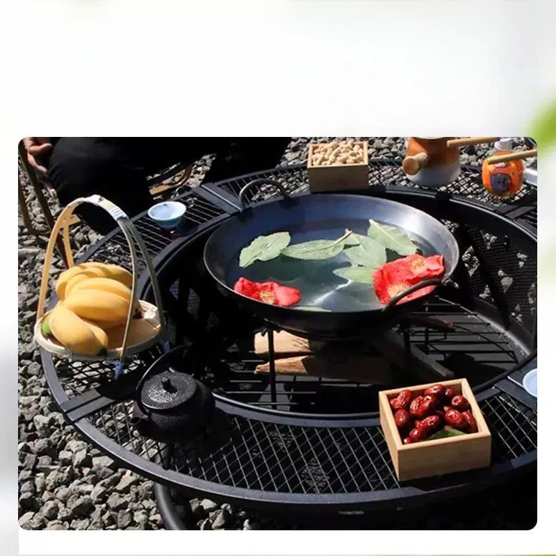 Barbecue Grill Home Heater Campfire Siege Grill Tea Table Barbecue Grill Round Turntable Integrated Round Table