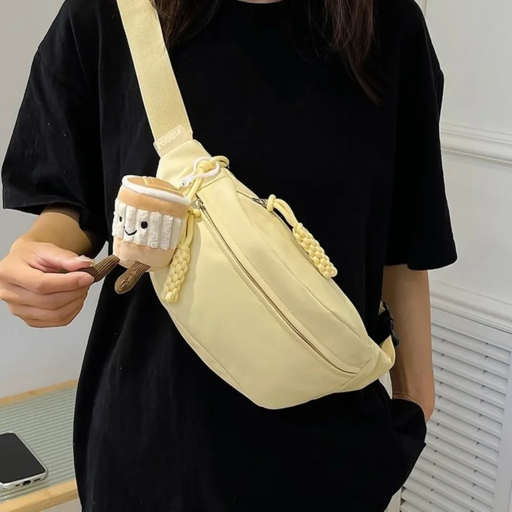 Candy Color Nylon Fanny Packs Women Fashion Simple Crossbody Chest Bags Female Casual Versatile Waist Pack Sports Sling Bag