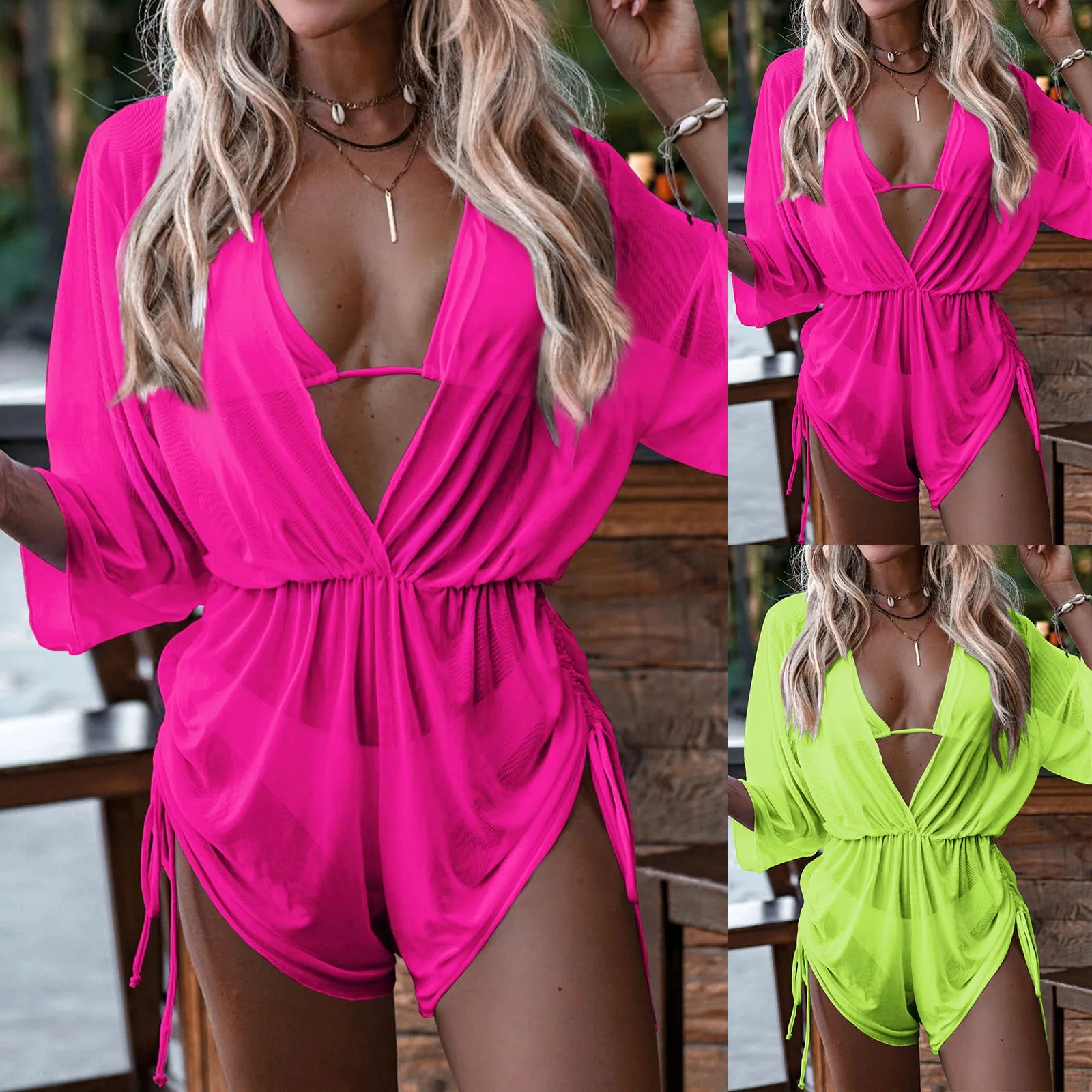 Sexy Solid Bikinis Set Swimsuits With Beach Cover Up Three Piece Women Bathing Suits Swimwears Tankinis Set купальник 2024 тренд