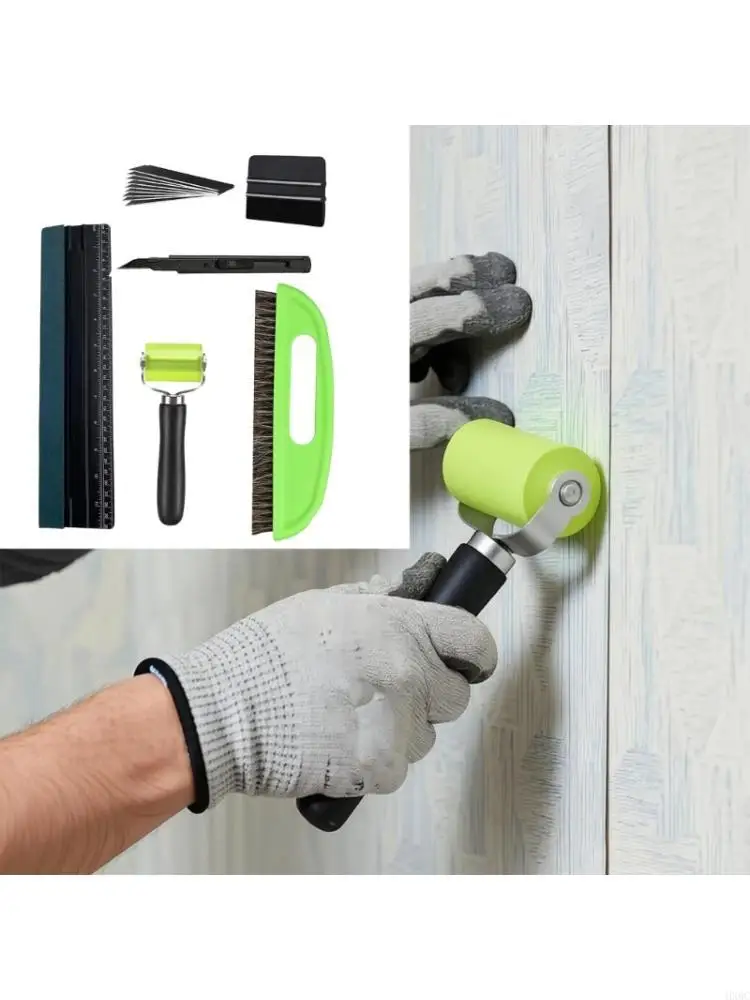 

Wallpaper Tool Set Peeling Window Film Installation Removal Seam Roller HX6C