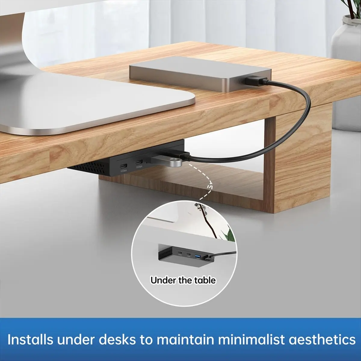 【To&On-e】 10Gbps Magnetic USB-C Hub, 4-Port USB 3.2 Gen2 USB Splitter Data Transfer, for Laptop PC, Laptops Accessories