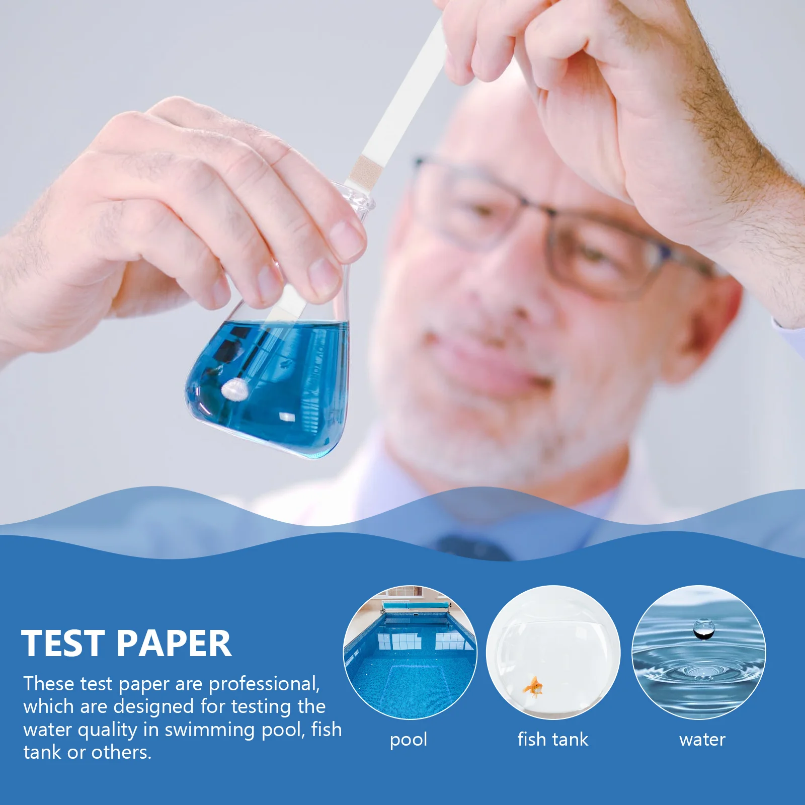 50pcs Water Quality Test Paper Chlorine Testing Strips Pool PH Fish Tank Spa Hot Tub Tools Swimming Pool Test Kits
