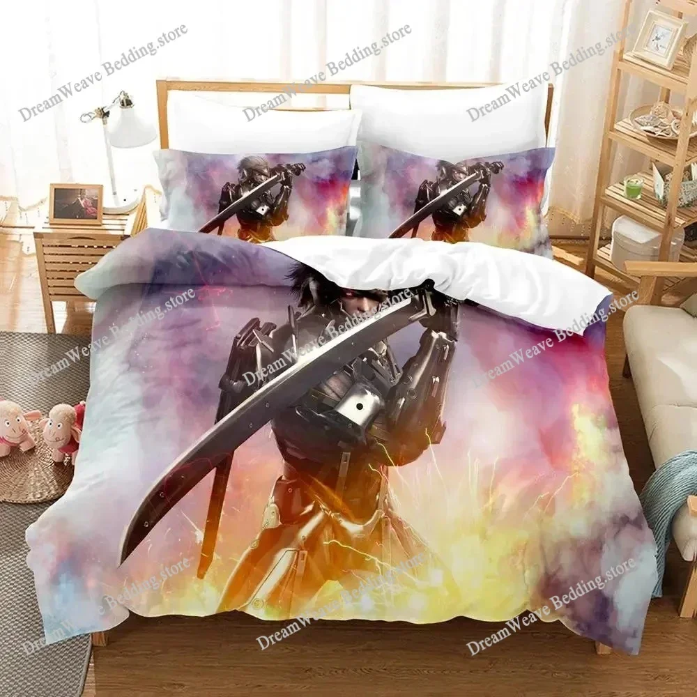 Game Metal Gear Rising Revengeance Bedding Set Duvet Cover Bed Set Quilt Cover Pillowcase Comforter King Queen Size Boys Adult51
