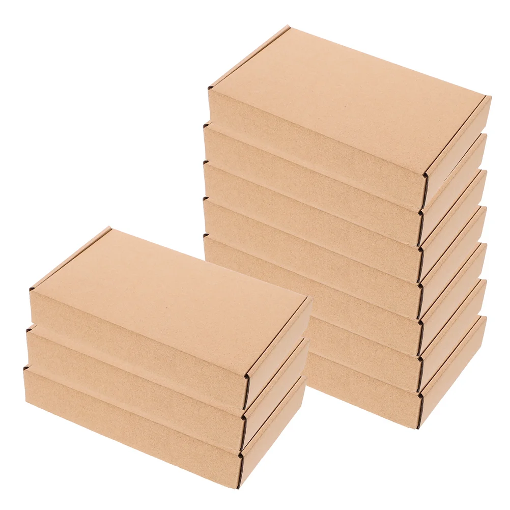 10 Pcs Carton Packaging Box Kraft Paper Shipping Boxes for Small Business Mailer