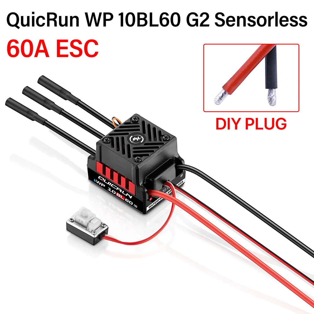 HobbyWing QuicRun WP 10BL60 RC ESC Brushless 60A Sensorless For 1/10 RC Car Buggy Truck Monster Truggy Rock Crawler Toy ESC