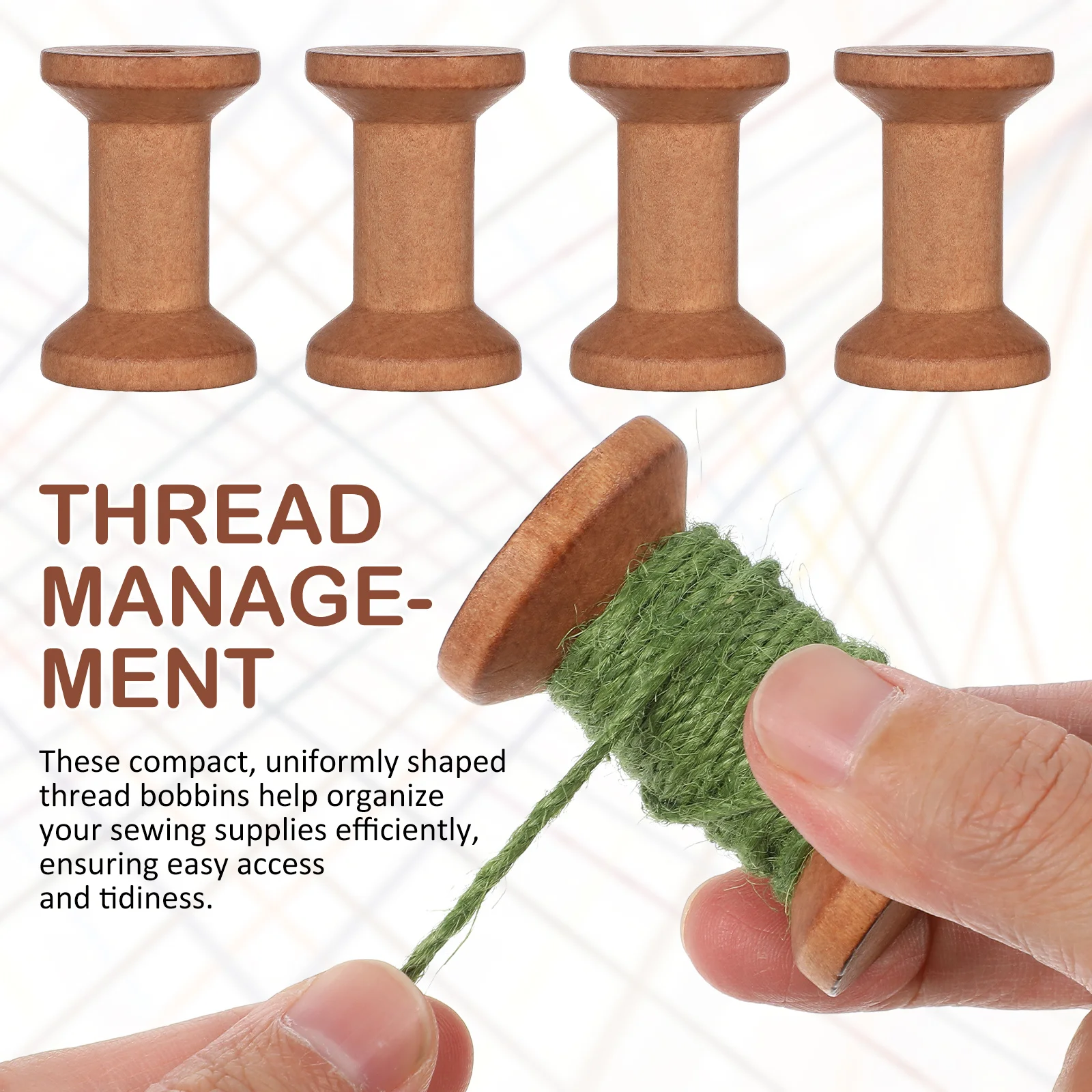 Bobine di filo di legno da 20 pezzi, venature rustiche, finitura liscia per cucire, filo da ricamo, avvolgimento, organizzatori, forniture per riporre oggetti artigianali