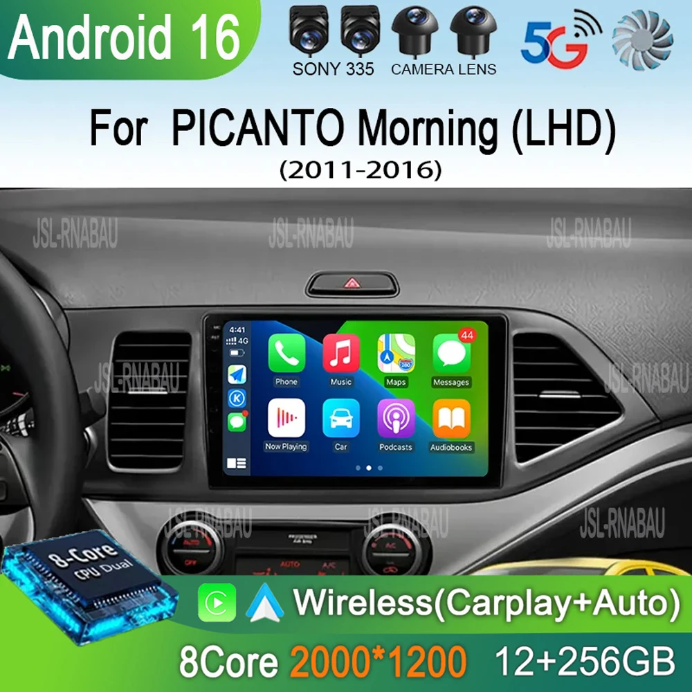 

Для KIA Picanto Morning 2011-2016: Автомагнитола Android 16, мультимедийный плеер, навигация, 2DIN стерео, Carplay, видео, без DVD