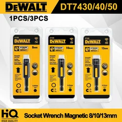 DEWALT Socket Wrench Magnetic 1/4'' 8/10/13MM Socket Driver Dewalt Power Tools Accessories 1PCS/3PCS DT7430 DT7440 DT7450