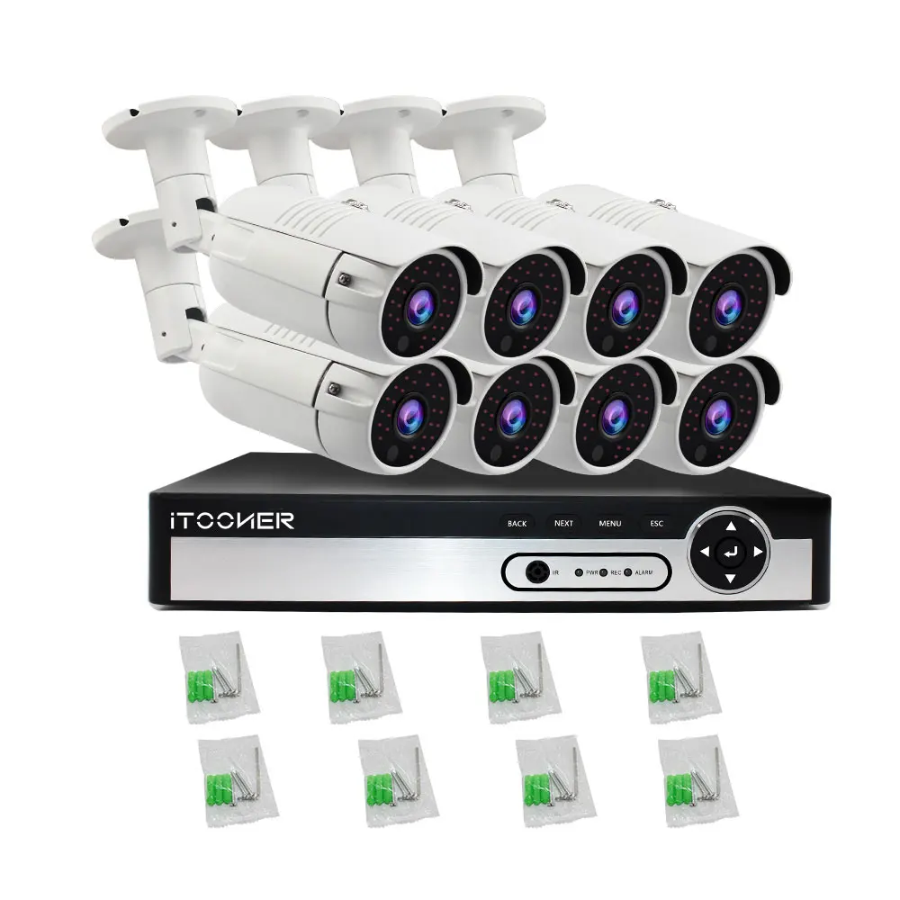 

H.265+ 8 Channel Cctv Camera System 1080p 8ch Poe Outdoor Surveillance Security Camera Kit Support Mobile View