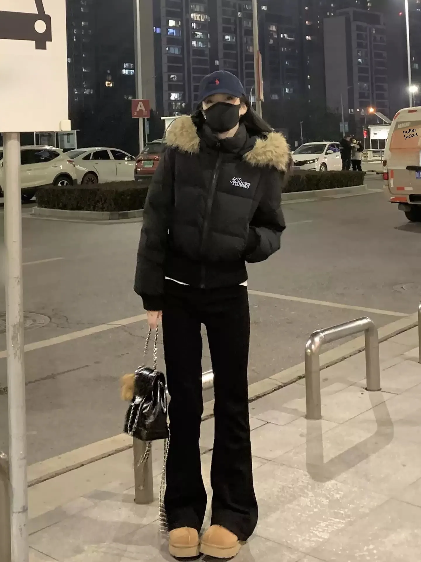Abrigo de algodón acolchado ort Puffer Jaet para mujer, cuello de piel, cintura acanalada, adelgazante, prendas de vestir exteriores de invierno, viaje coreano Sle