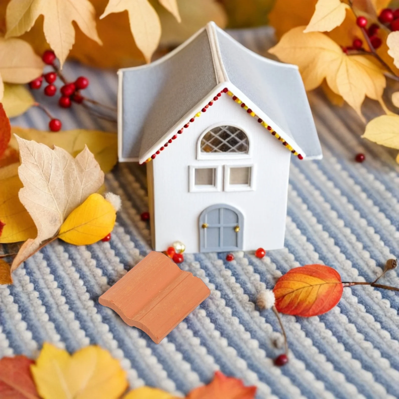 

60Pcs Lifelike Small Roof Tiles for Dollhouse Sand Table Craft Projects Educational Value Creative Fun Mini Architectural Tiles