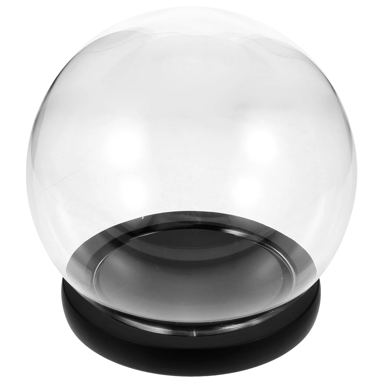 

Glass Dome Eternal Flower Cover with Base Clear Display Case for Preserved Flowers Micro Landscape LED Light Decor