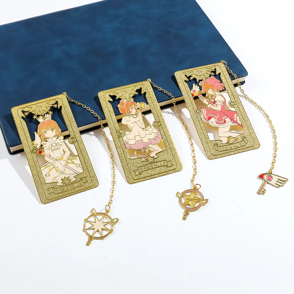 Anime Sakura Lesezeichen Card-Captor Klassische Cartoon-Fans-Kollektion Exquisites Metall-Lesezeichen Seitenmarkierer-Werkzeug für Sakura-Fans. – Detail 11