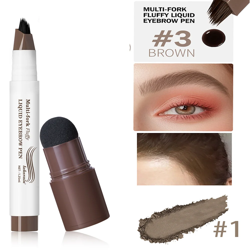 Langdurige 4D Wenkbrauw Pen Multi Vorken Vloeibare Pen Tip Fijne Schets Vloeibare Tattoo Brow Waterdichte Nauwkeurige Make-up