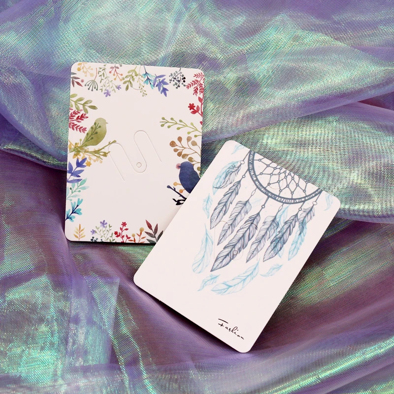 100pcs 6x8cm Jewelry Display Brooch Cards White Paperboard Label Jewelry Stand Pin Packaging Cards Hanging Price Tags Customized
