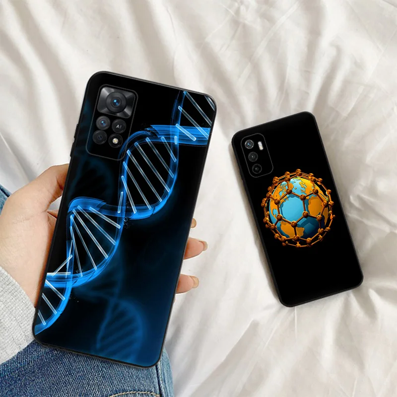 Silicone Soft Phone Case for Redmi Note 11 Pro 5G Note10 11S 10S 10A 10C Science DNA Chemistry Xiaomi 11 Lite 11T 10T Cover