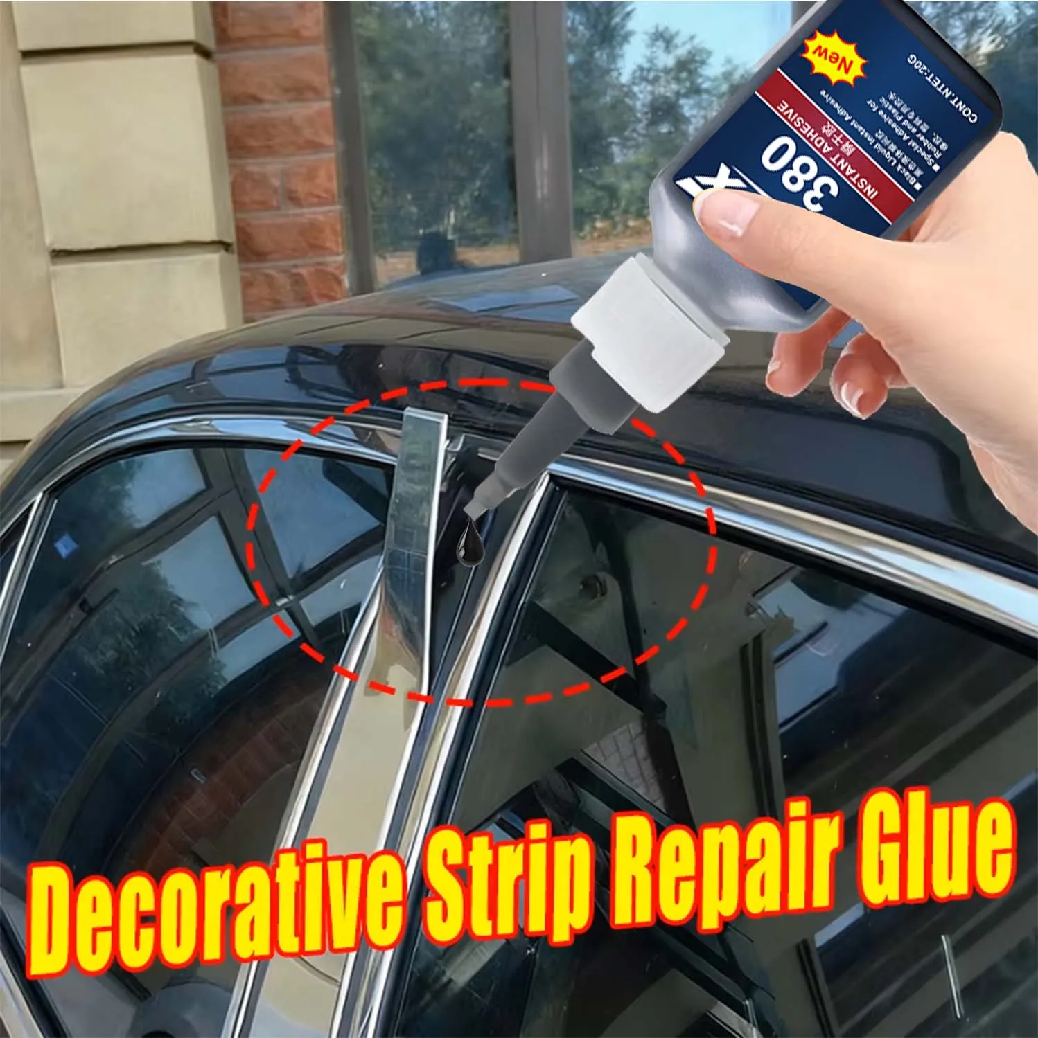 JXVX Automobil-Kunststoffkleber, starker Kleber, schwarzer Kleber für Autostoßstangenverkleidung, Gummidichtung, Innen- und Außenteile, Reparatur, 20 ml, 6 Stück – Detail 2