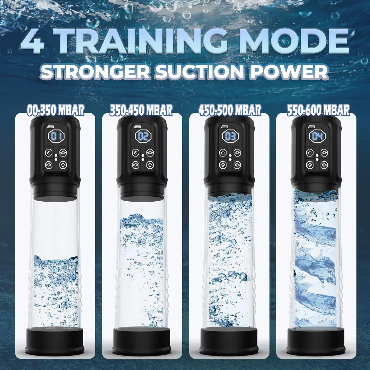 مضخة القضيب الكهربائية ديك المكبر للرجال الانتصاب الهواء المياه موسع 4 التدريب 3 شفط البناء دائم الجنس لعب الكبار #4